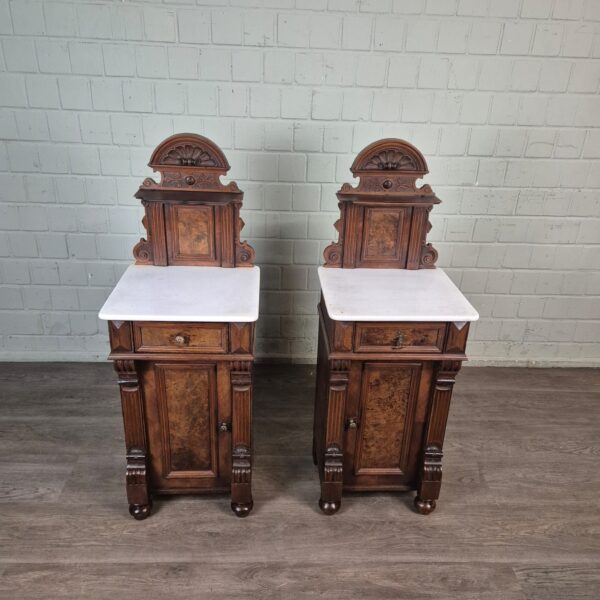 Bedside Tables Gründerzeit 1880 Walnut - Image 2