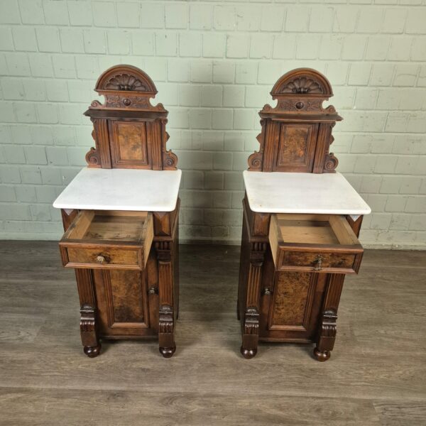Bedside Tables Gründerzeit 1880 Walnut - Image 14