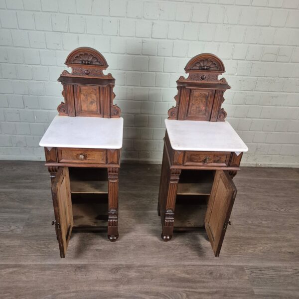 Bedside Tables Gründerzeit 1880 Walnut - Image 13