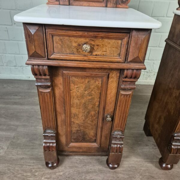 Bedside Tables Gründerzeit 1880 Walnut - Image 9
