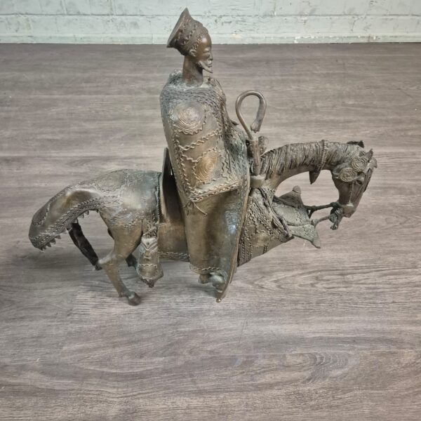 Statues Decoration Rider Set Bronze Antique 1860 - Image 9