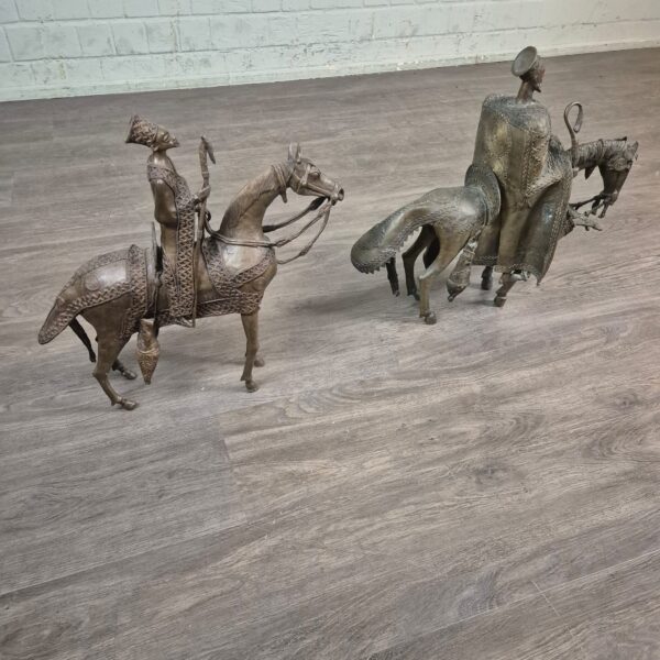 Statues Decoration Rider Set Bronze Antique 1860 - Image 5