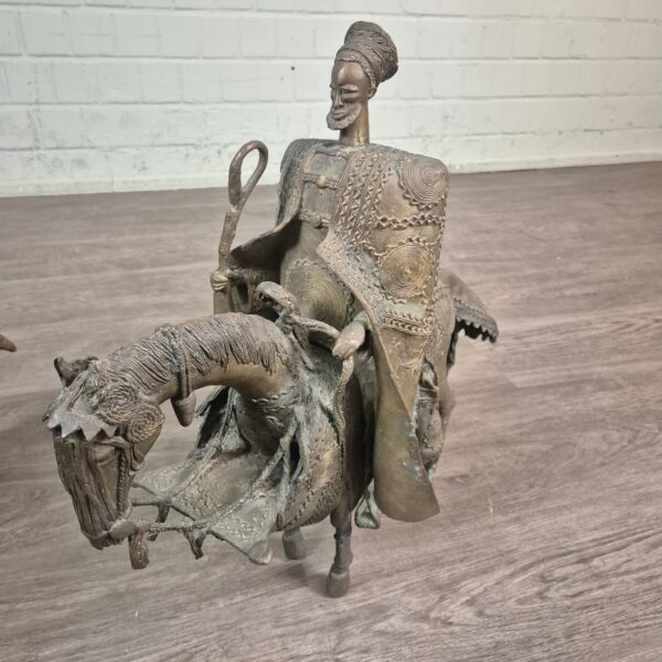 Statues Decoration Rider Set Bronze Antique 1860 - Image 11