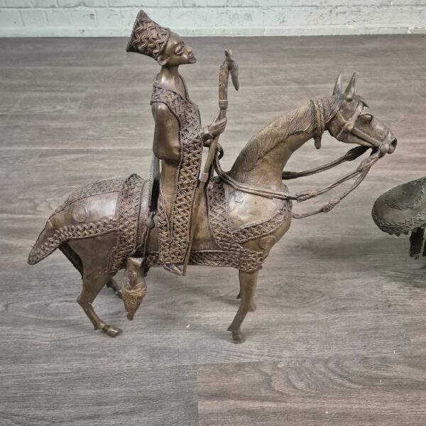 Statues Decoration Rider Set Bronze Antique 1860 - Image 13