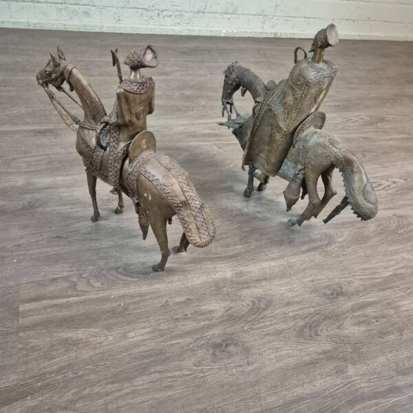 Statues Decoration Rider Set Bronze Antique 1860 - Image 6