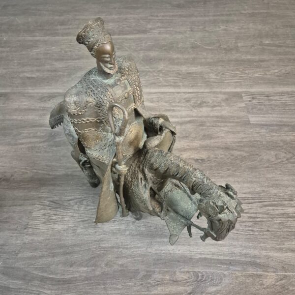 Statues Decoration Rider Set Bronze Antique 1860 - Image 10
