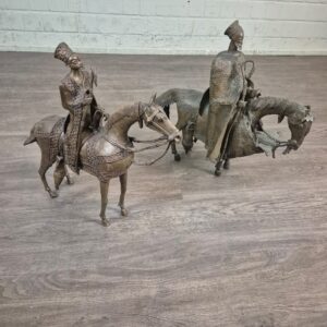 Statues Decoration Rider Set Bronze Antique 1860