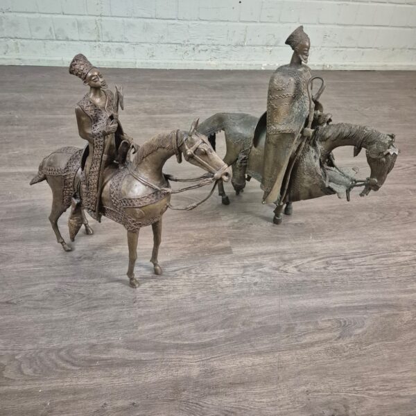 Statues Decoration Rider Set Bronze Antique 1860