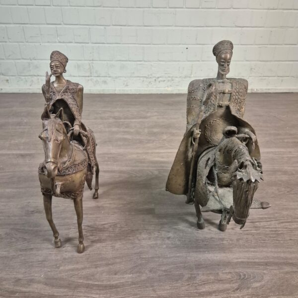 Statues Decoration Rider Set Bronze Antique 1860 - Image 2