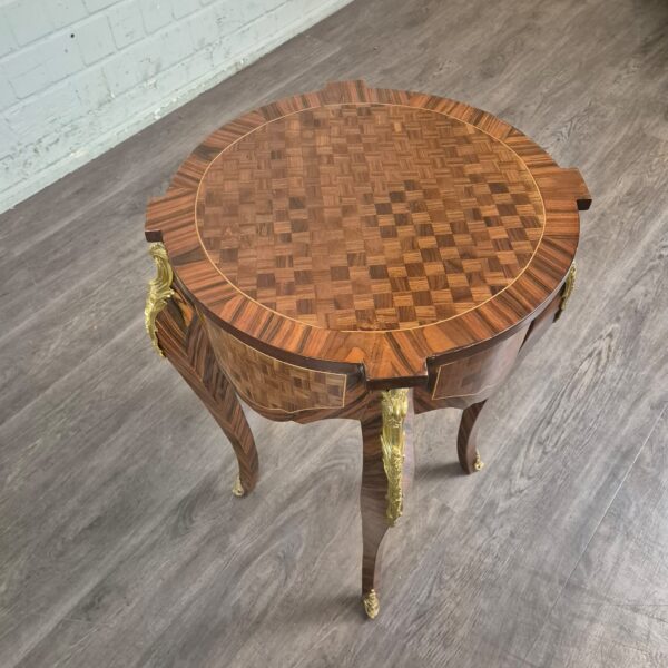 Side Table Walnut Neo-baroque Ø 0,50 m - Image 3