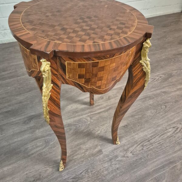 Side Table Walnut Neo-baroque Ø 0,50 m - Image 7
