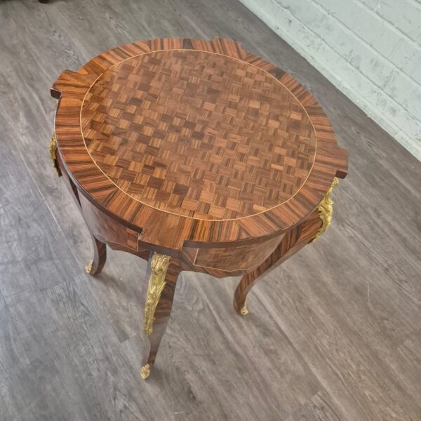 Side Table Walnut Neo-baroque Ø 0,50 m - Image 6