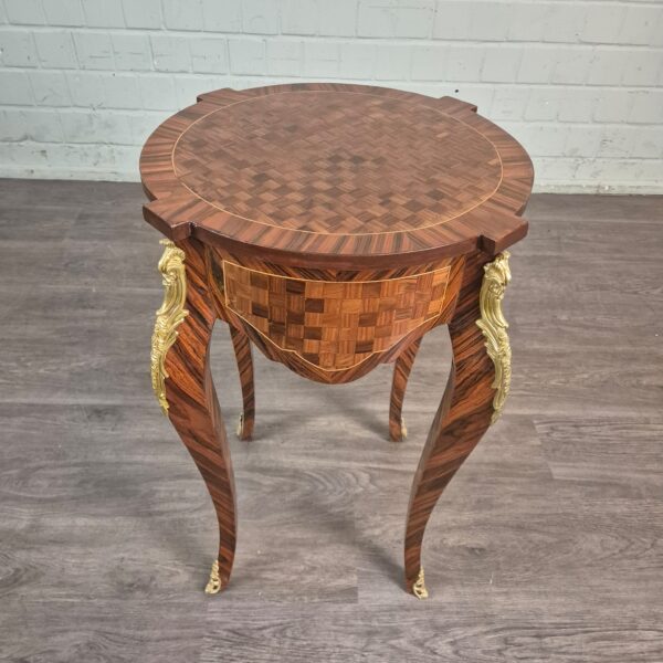 Side Table Walnut Neo-baroque Ø 0,50 m - Image 2