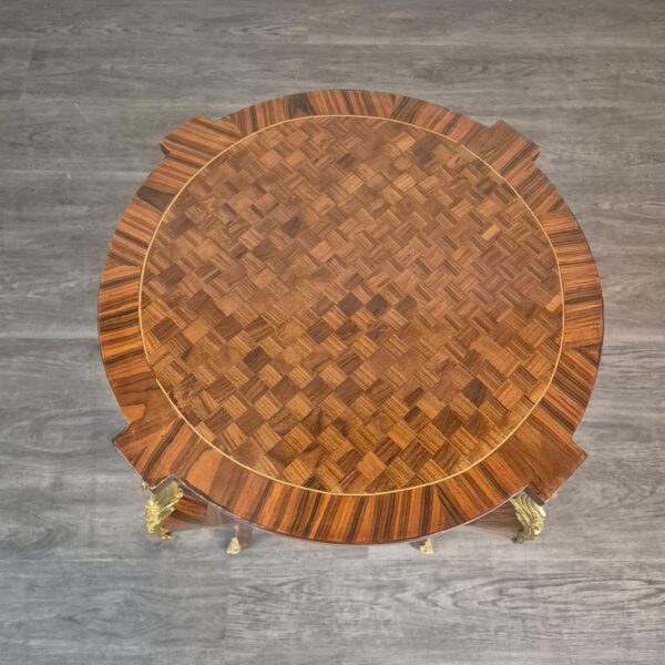 Side Table Walnut Neo-baroque Ø 0,50 m - Image 4
