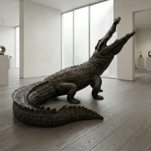 Statue Crocodile Bronze 2,10 m
