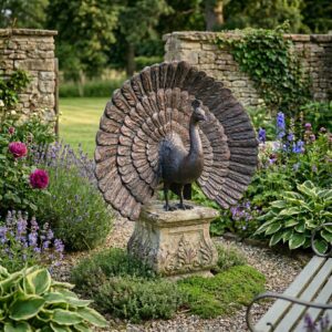 Garden Statue Peacock Metal 0.89 m