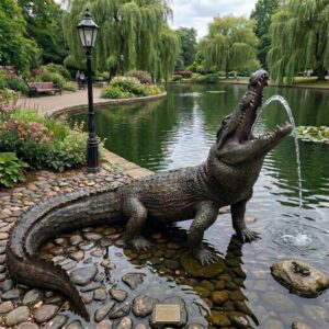 Statue Crocodile Bronze 2,10 m