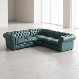 Chesterfield Corner Sofa Dark Turquoise 2,75 m x 2,90 m