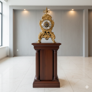 Mantel Clock Neo-baroque 1880 Brass