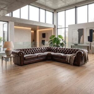 Chesterfield Corner Sofa Dark Brown 2,75 m x 2,90 m