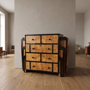 Chest of drawers Birch Veneer Art Deco 1.27 m