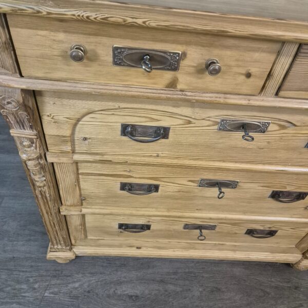 Chest of Drawers Jugendstil 1890 Pine - Image 7