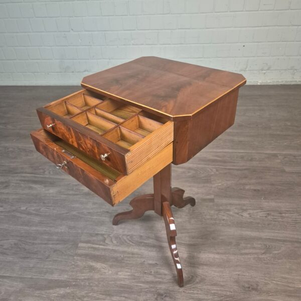 Sewing Table Biedermeier 1830 Mahogany - Image 9