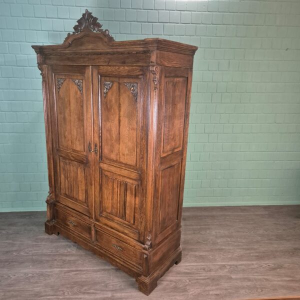 Wardrobe Gründerzeit 1880 Oak - Image 3