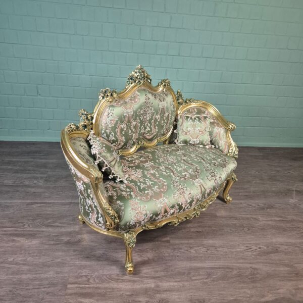 Sofa Gold-Green Baroque Style 1.50 m - Image 4