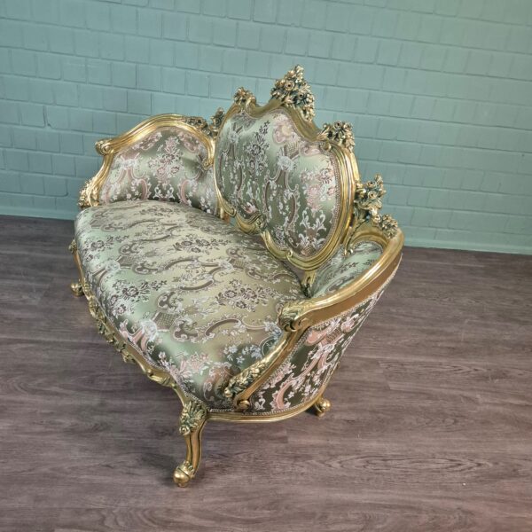 Sofa Gold-Green Baroque Style 1.50 m - Image 3