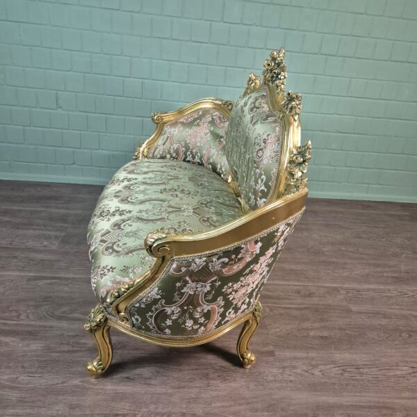 Sofa Gold-Green Baroque Style 1.50 m - Image 4