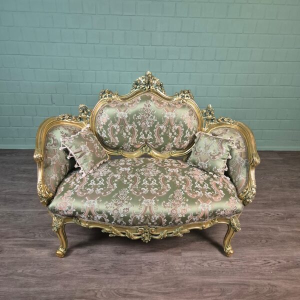 Sofa Gold-Green Baroque Style 1.50 m - Image 2