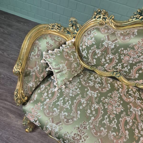 Sofa Gold-Green Baroque Style 1.50 m - Image 11