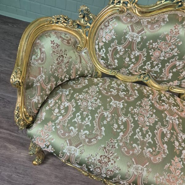 Sofa Gold-Green Baroque Style 1.50 m - Image 12