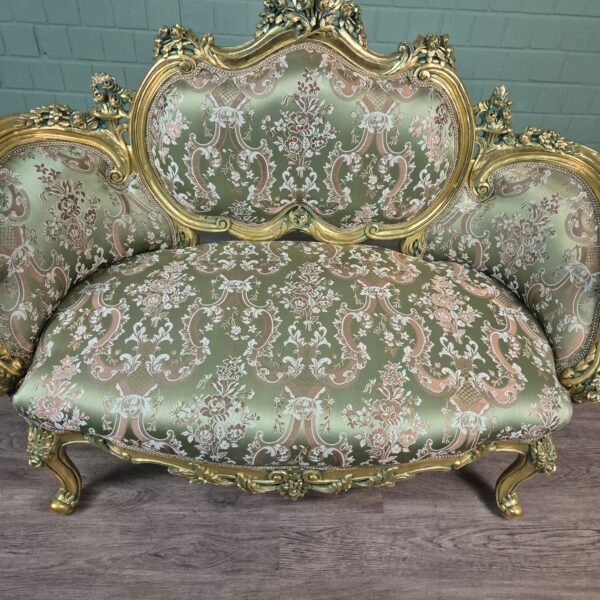 Sofa Gold-Green Baroque Style 1.50 m - Image 13