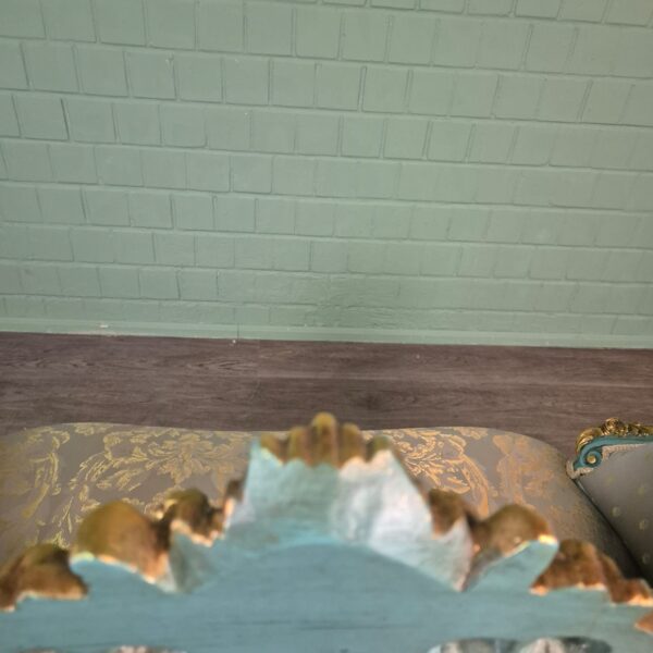 Bank Sofa Gold-Ice Blue Baroque Style 1.50 m - Image 13