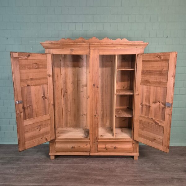 Wardrobe Biedermeier 1850 Pine - Image 9