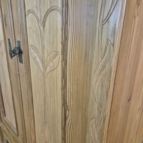 Wardrobe Jugendstil 1900 Pine - Image 9