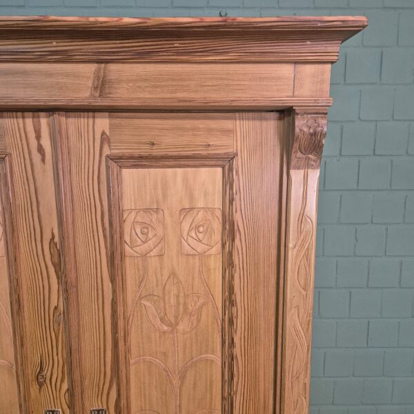 Wardrobe Jugendstil 1900 Pine - Image 11