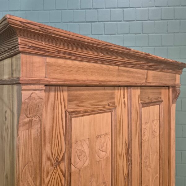 Wardrobe Jugendstil 1900 Pine - Image 5