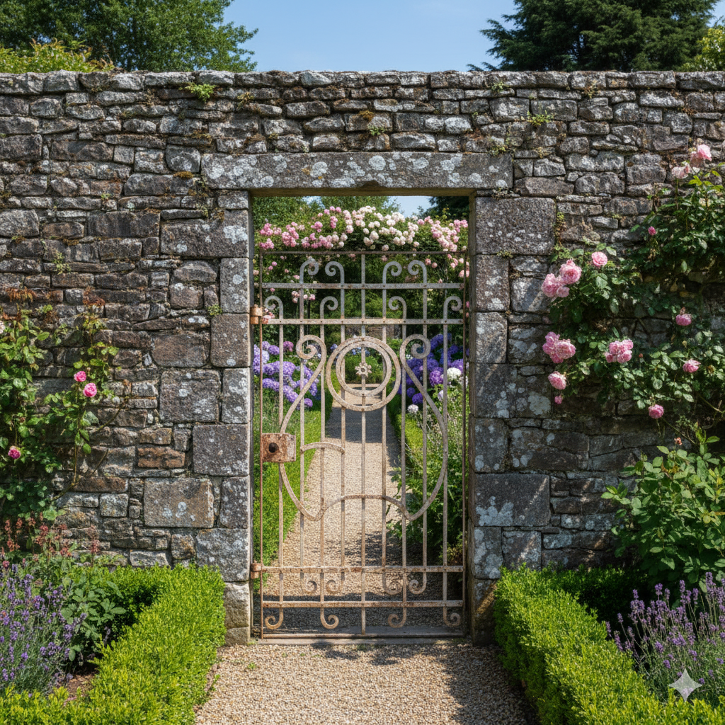 Fence Gate Jugendstil 1910 Wrought Iron - Image 2