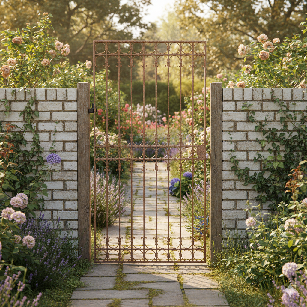 Fence Jugendstil 1910 Wrought Iron - Image 2