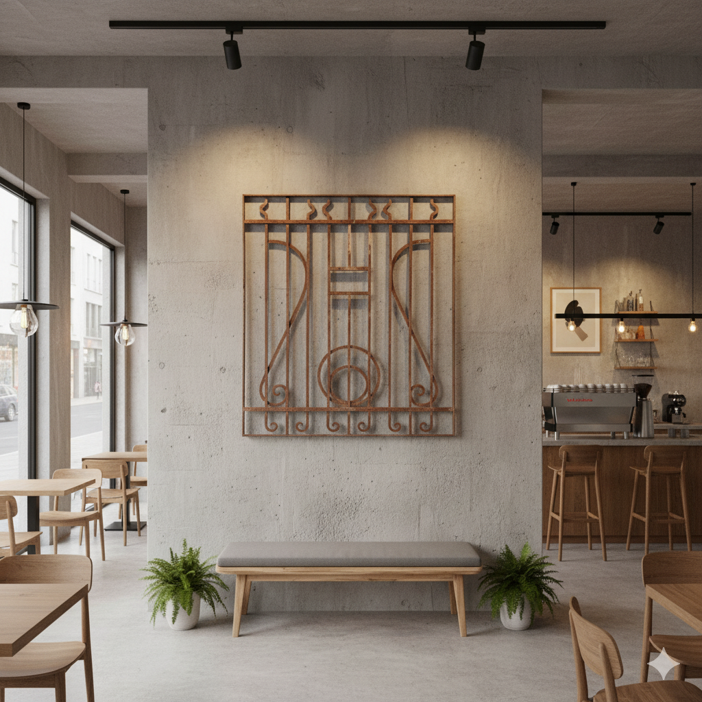 Fence Jugendstil 1910 Wrought Iron - Image 2