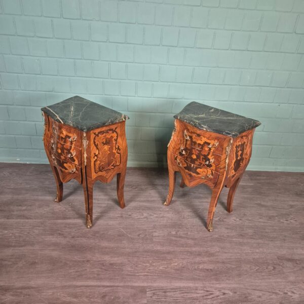 Set Bedside Tables Chest of Drawers Neo-baroque Walnut 0,50 m - Image 4