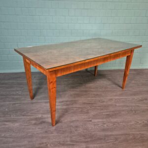 Jugendstil Dining Table with Glass Top 1900, Ash Wood