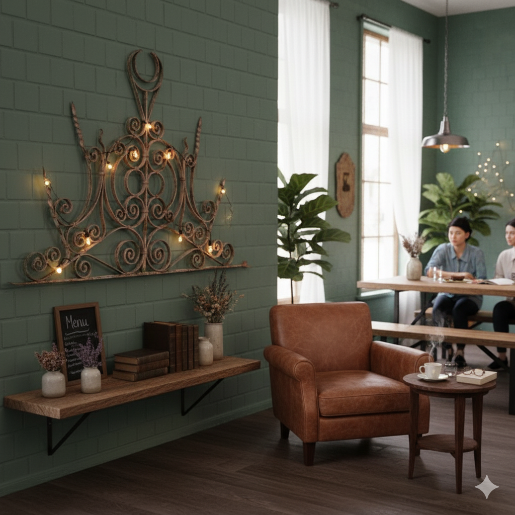 Jugendstil Fence 1900 Wrought Iron 1.70 m x 1.16 m - Image 2