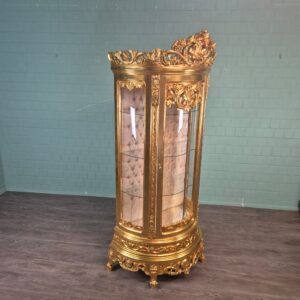Display Cabinet Baroque Style Solid Wood Gold 1,02 m