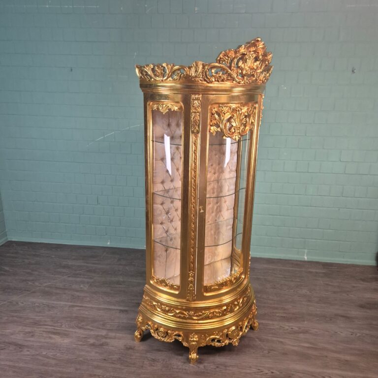 Display Cabinet Baroque Style Solid Wood Gold 1,02 m - Image 4