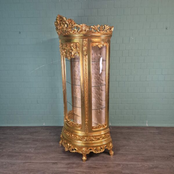 Display Cabinet Baroque Style Solid Wood Gold 1,02 m - Image 3