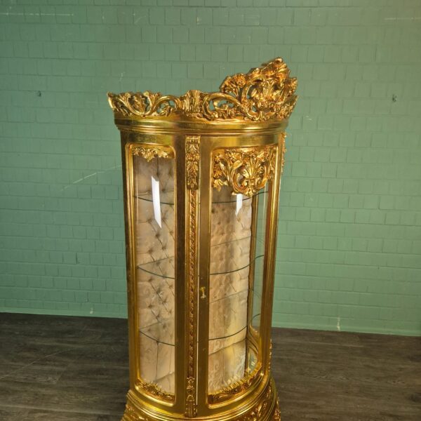 Display Cabinet Baroque Style Solid Wood Gold 1,02 m - Image 4